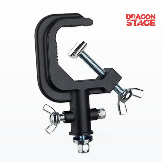 Abrazadera de iluminación compacta de aluminio para montaje de tuberías de eventos, configuraciones de DJ y producciones escénicas