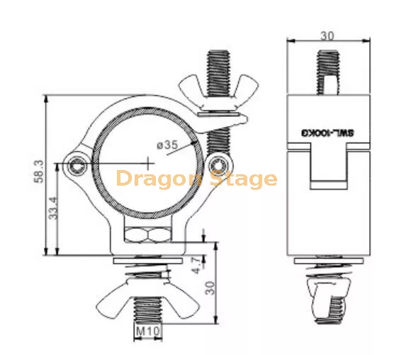 Abrazadera de armaz&oacute;n de tubo de 1,5 de aluminio ligero Mini 3602.webp