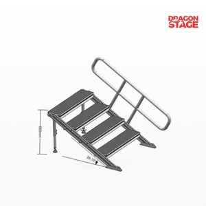 Pasamanos de escaleras de escenario de aluminio para acceso portátil al escenario de eventos