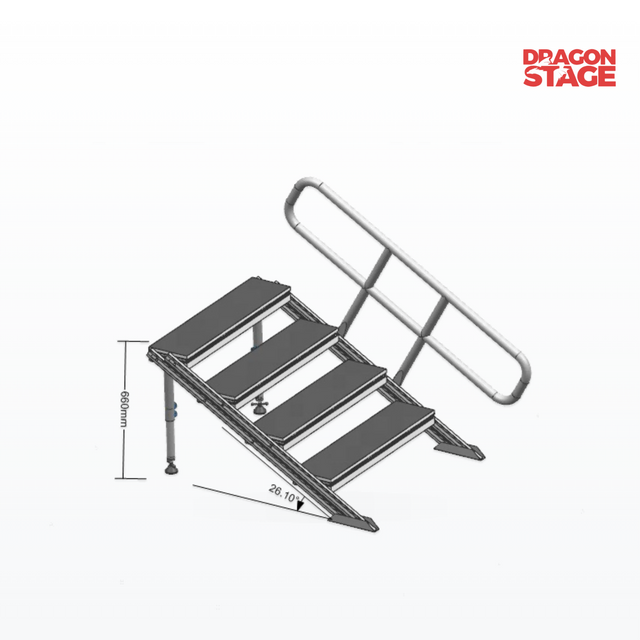 Pasamanos de escaleras de escenario de aluminio para acceso portátil al escenario de eventos
