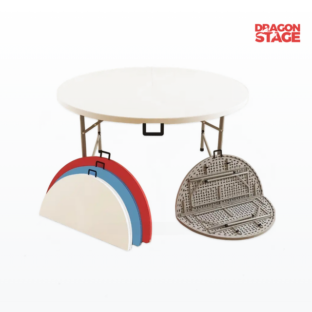 Mesa de comedor plegable redonda de plástico para bodas, fiestas y eventos