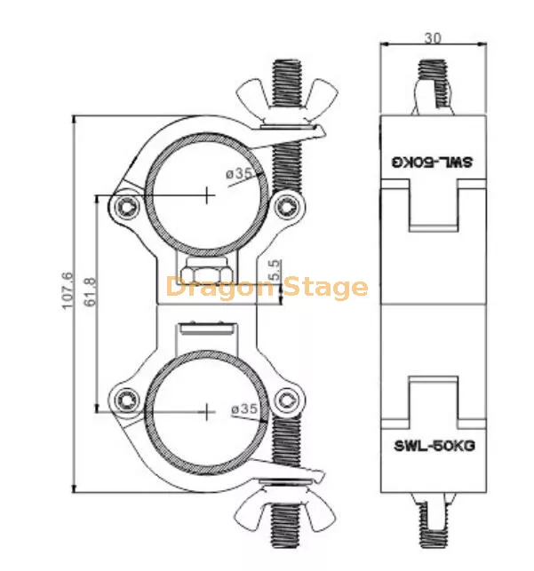 Acoplador giratorio doble de aluminio 60617.webp