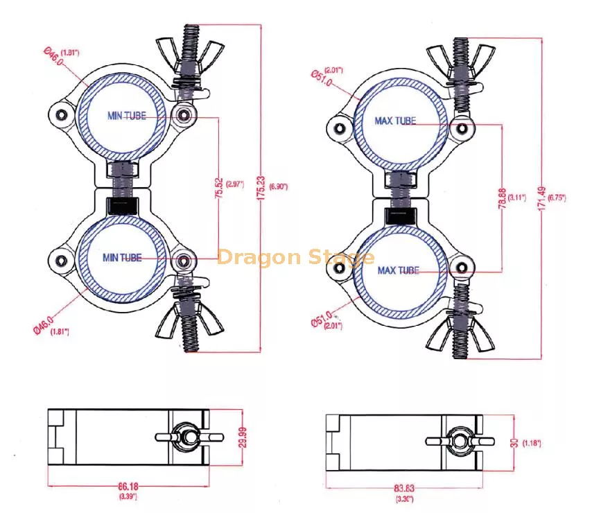 Abrazadera doble de aluminio delgada de 60 kg4.webp