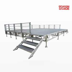 Barandillas modulares de aluminio para escenario, balaustres y pasamanos de 1m de altura para escenario de festival