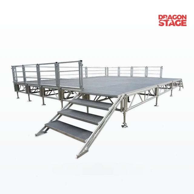 Barandillas modulares de aluminio para escenario, balaustres y pasamanos de 1m de altura para escenario de festival