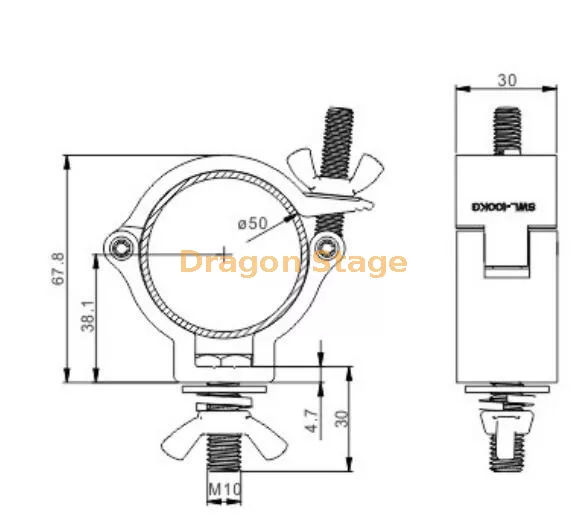 Abrazadera de aluminio negro para equipos de DJ m&oacute;viles3.webp