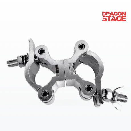 Acoplador giratorio liviano, abrazadera doble M10 estilo O de aluminio con perilla de ala grande para montaje de accesorios de armazón para eventos en vivo