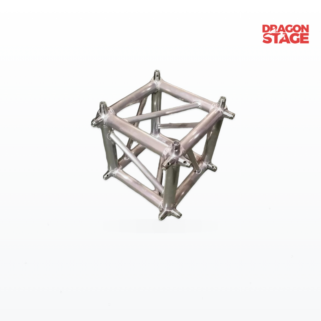 Conector de cubo de armadura de esquina de 6 vías con espita de aluminio, 520x520mm, para sistema de producción de eventos