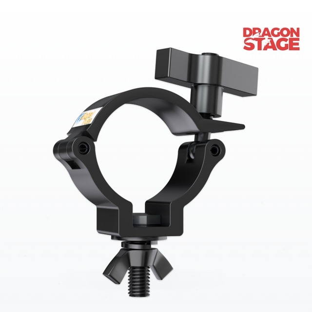 Medio acoplador negro de giro rápido de 100 kg para iluminación de escenarios, equipos audiovisuales y armazones para eventos