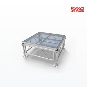 Plataforma de vidrio templado de 4' x 4' 18 mm Escenario ajustable en altura para todo terreno para bodas, iglesias y eventos