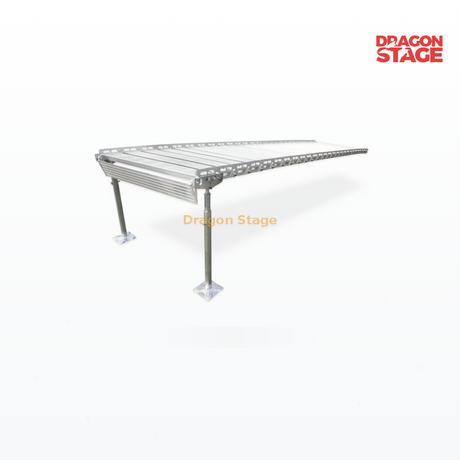 Rampa de carga portátil de aluminio de 3 m con pata de apoyo - Capacidad de 400 kg