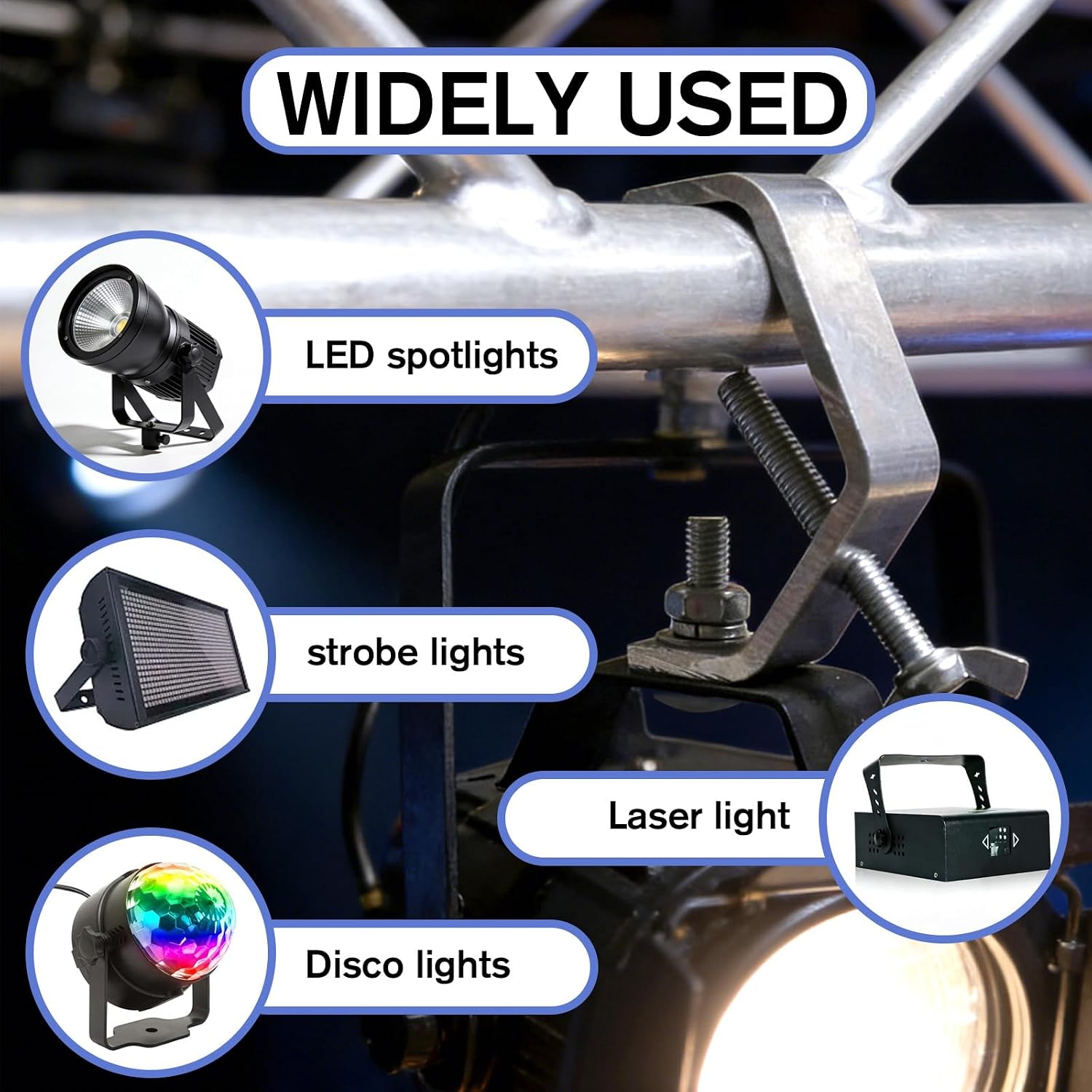 Herramienta de montaje y gancho para abrazadera de iluminaci&oacute;n de escenario, compatible con Truss7.jpg