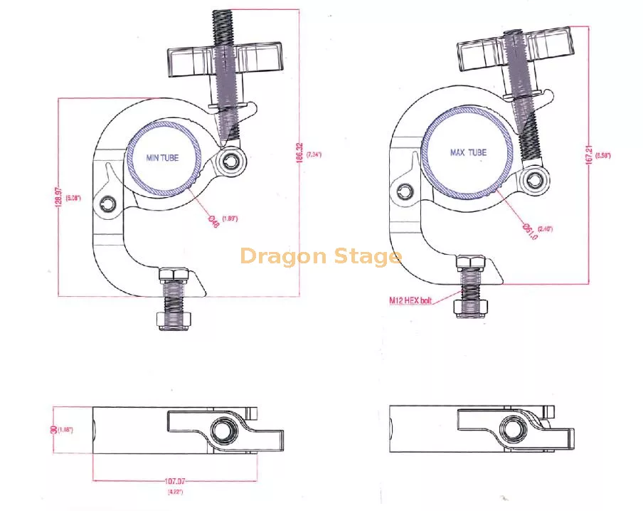 Abrazadera de gancho de gatillo Abrazadera de aluminio estilo gancho delgado Pro3.webp