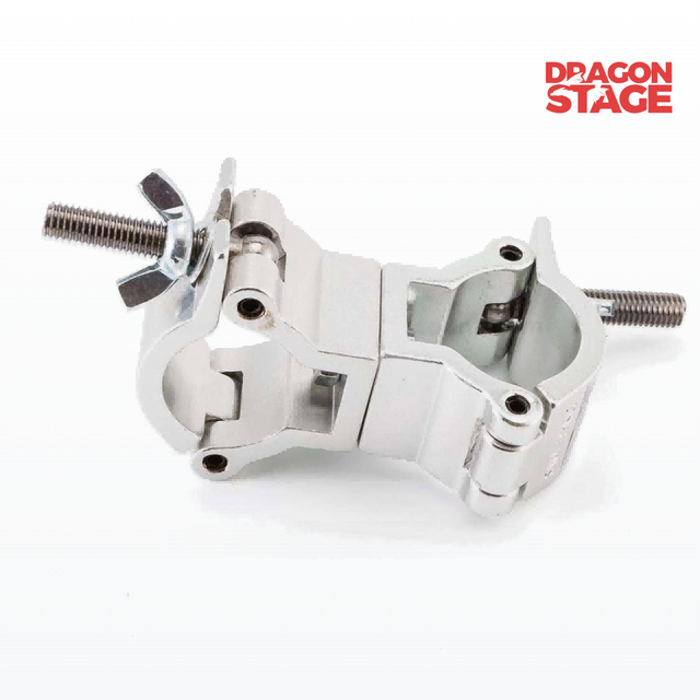 Acoplador giratorio de aluminio doble de 250 kg para iluminación de escenario y tubos de armadura de 35 a 40 mm