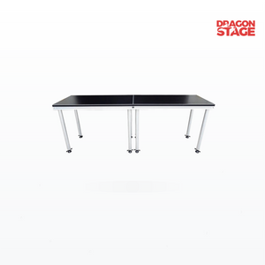 Mesa modular para DJ de 2,4 m de largo con dos secciones de 1,2 m y patas extraíbles
