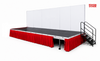 Borde de escenario con volantes fijados con velcro 