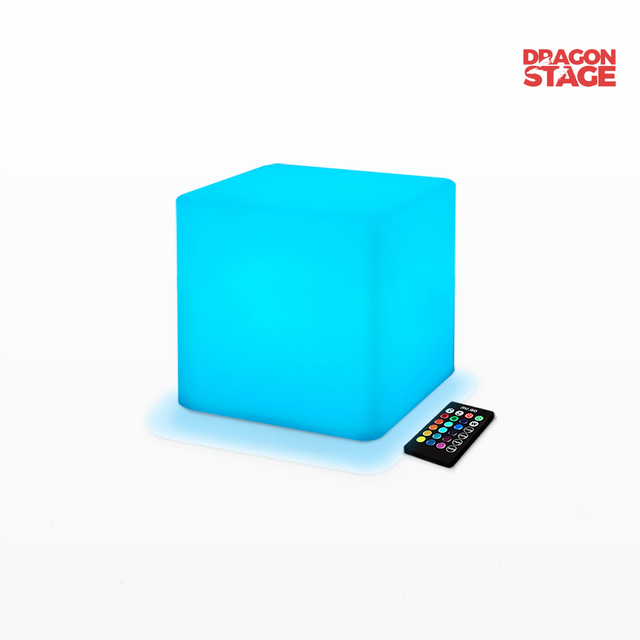Silla cubo cambiante de color LED recargable de 40x40x40 cm