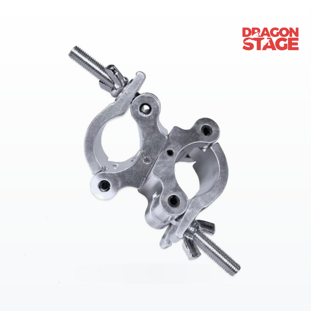 Acoplador giratorio liviano, abrazadera doble M10 estilo O de aluminio con perilla de ala grande para montaje de accesorios de armazón para eventos en vivo