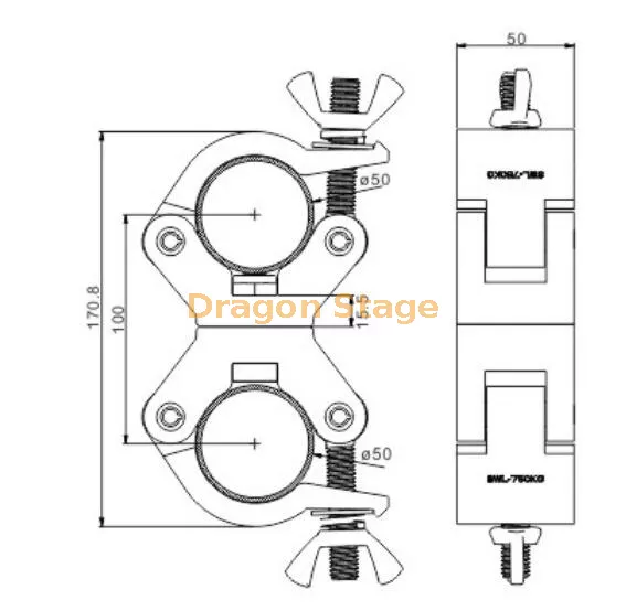 Abrazadera giratoria de medio acoplador de aluminio de alta resistencia2.webp