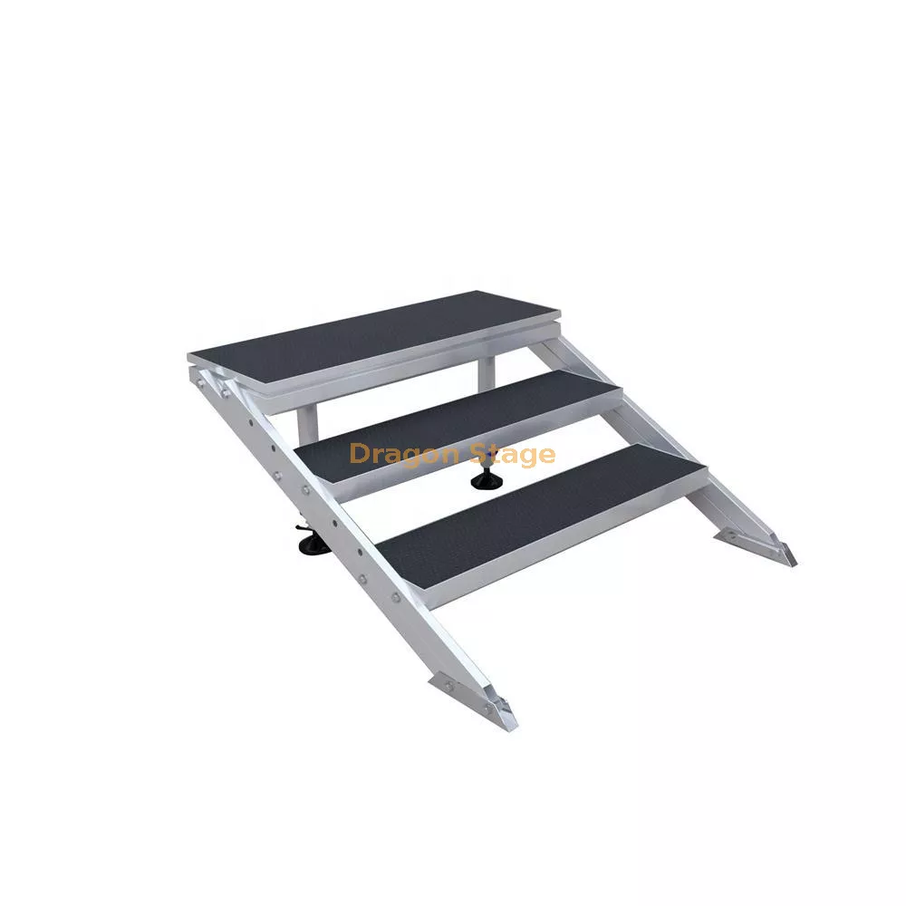 Escaleras de escenario port&aacute;tiles ajustables de aluminio2.webp