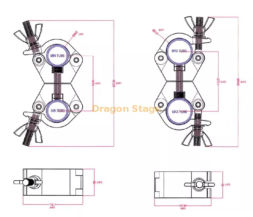 Iluminaci&oacute;n para conciertos y eventos Abrazadera para armaz&oacute;n de aluminio de 1000 kg4.webp