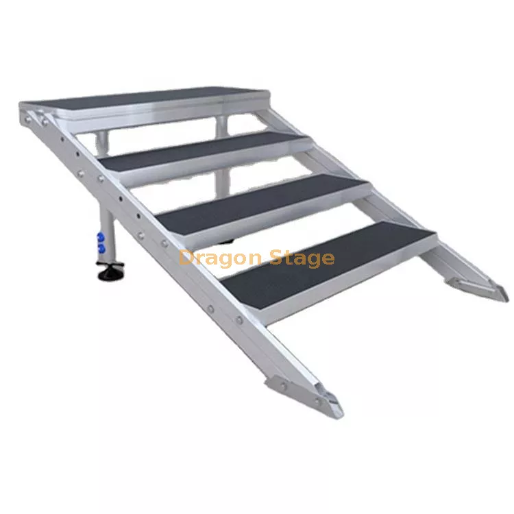 Escaleras de escenario port&aacute;tiles ajustables de aluminio3.webp