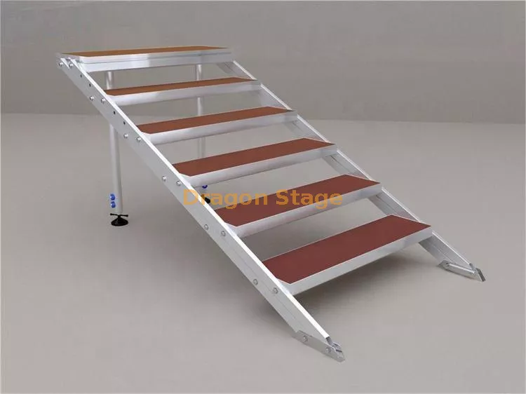 Escaleras de escenario port&aacute;tiles ajustables de aluminio5.webp