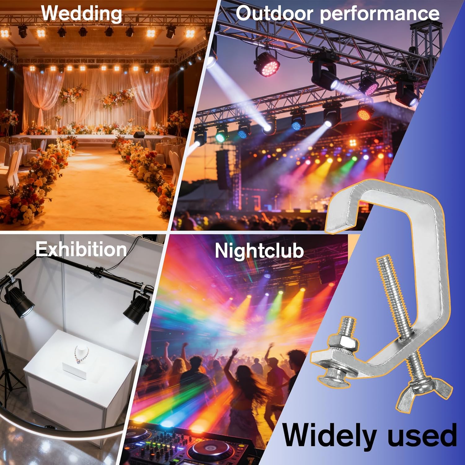 Herramienta de montaje y gancho para abrazadera de iluminaci&oacute;n de escenario, compatible con Truss6.jpg