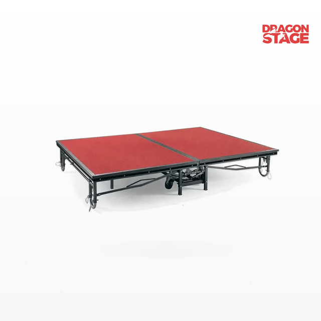 Plataforma de escenario portátil plegable de acero, 4x8 pies/6x8 pies, con altura ajustable de 0,4 a 0,8 m