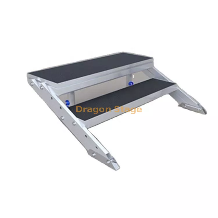 Escaleras de escenario port&aacute;tiles ajustables de aluminio1.webp