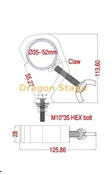 Abrazadera C para luz de escenario de aluminio con carga de trabajo segura de 100 kg2.webp