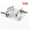 Abrazaderas dobles de armadura giratoria pequeña de acoplador paralelo, abrazadera de tubo doble de aluminio para sistema transversal de armadura