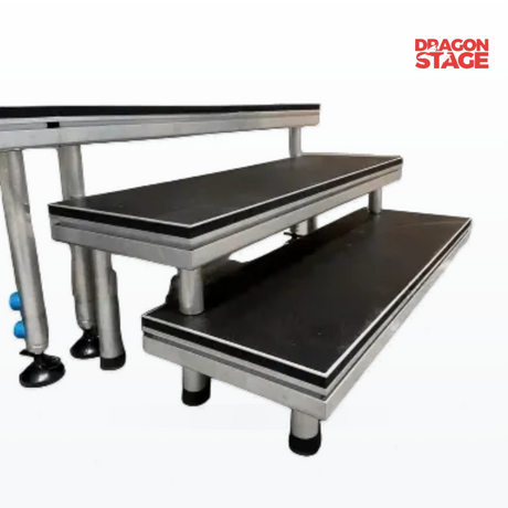 Escaleras de escenario rápido de aluminio de 0,4 m de altura y 2 escalones para espectáculos de entretenimiento