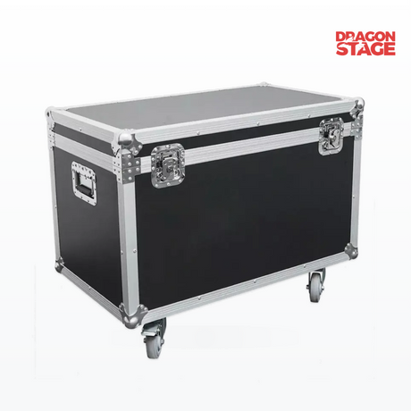 Flightcase de aluminio con cerradura, resistente, de 1,2 × 0,7 × 0,6 m, con ruedas y asas para transporte de equipos de escenario