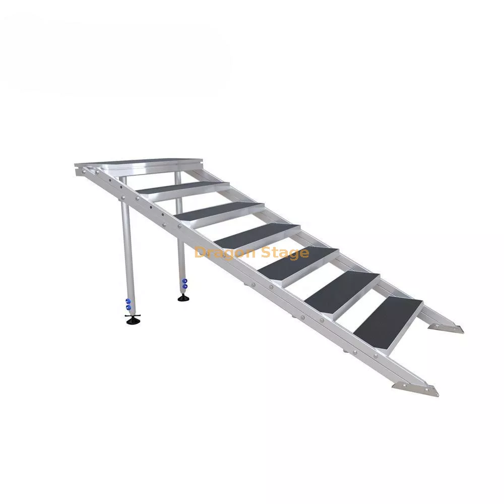 Escaleras de escenario port&aacute;tiles ajustables de aluminio6.webp