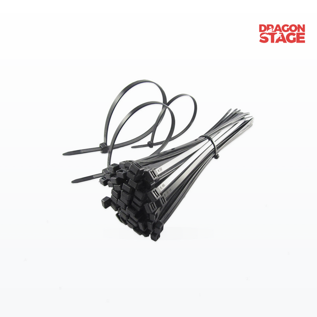 Bridas para cables de nailon de 150 mm, paquete de 100 unidades, bridas con cremallera autoblocantes negras para gestión de cables para eventos